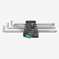 WERA 950 PKLS/9 Hex + Ball End Hex Metric L-Key Clip Set