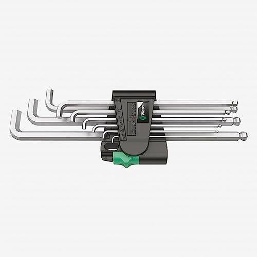 WERA 950 PKLS/9 Hex + Ball End Hex Metric L-Key Clip Set