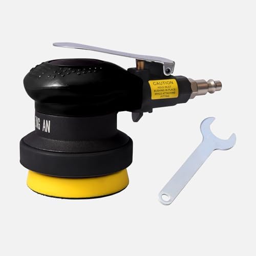 3 inch Mini Random Orbital Sander Pneumatic Palm Sander For Wood Composites Metal Polishing and grinding,black