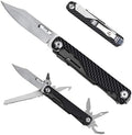 VIPERADE VAK7 14-in-1 EDC Multitool Pocket Knife with Saw, Glass Breaker, Awls, Bottle and Can Opener, Wire Stripper, Screwdriver for Camping, Hiking and Outdoor Activities (G10 Black)