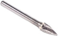 Drill America SG-13 Carbide Burr/Rotary File Tree Pointed-End Double Cut for Die Grinder 1/2" Dia. x 3/4" Cut Length with 1/4" Shank and 2-1/2" Overall Length, DUL Series