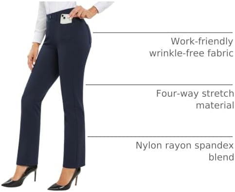 Stelle Women’s 30 Inch Straight Leg Work Pants Stretch Business Casual