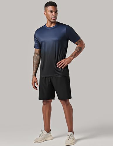 Liberty Imports 5 Pack Men's Active Quick Dry Crew Neck T Shirts