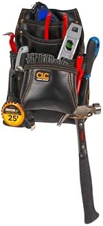 CLC Custom Leathercraft 179354 Carpenter's Nail and Tool Bag Reversed Top Grain, 10 Pocket