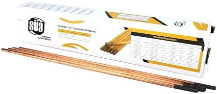 SÜA - DC Copper Coated Pointed Carbon Gouging Rod - 3/16" x 12" - (300 Rods)