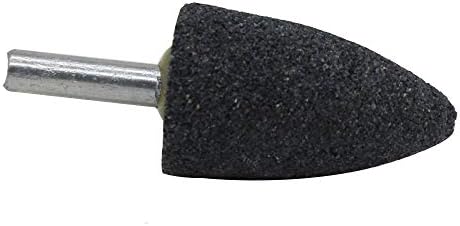 50Pc 1/4" Shank Brown Corundum Grinding Head Cone Shaped Grinding Wheel Abrasive Mounted Grinding Point Stone Rotary Tools Deburring Polishing -Diameter:25mm
