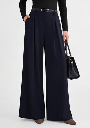 PRETTYGARDEN Womens Wide Leg Dress Pants Flowy Trousers