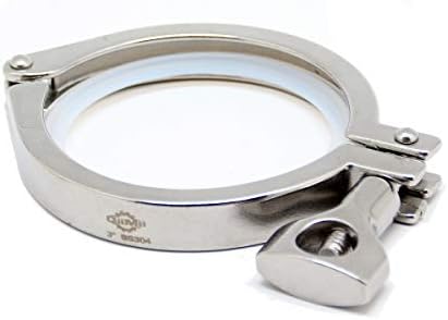 QiiMii 13MHHM Stainless Steel 304 Single Pin Heavy Duty Tri Clamp with Wing Nut for Ferrule TC 3"(3 Inch)