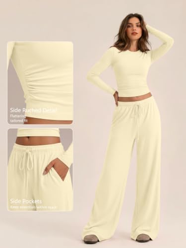 Trendy Queen Women's 2 Piece 2026 Fall Fashion Lounge Set with Pockets