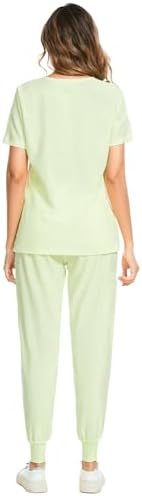 COZYFIT Scrubs for Women Set - Stretch V-Neck & Jogger Pant with 9 Pockets