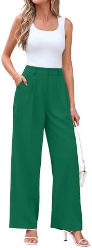 KICZOY Women Casual Wide Leg Dress Pants High Waist Lightweight Flowy Pants