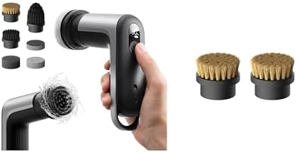 HOTO Grip™ Cordless Electric Spin Scrubber + 2 Pcs Replacement Sisal Brush Heads