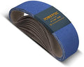 POWERTEC 9PK 4x36 Sanding Belts, 3 Each of 24/60/120 Grits Zirconia, 4 x 36 Inch Sanding Belts for Benchtop Belt and Disc Sander, Belt Sandpaper for Woodworking, Metal Grinding, Deburring (443620Z)