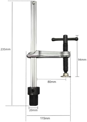 Generic Insertion Clamp Fixture Ratchet Function Table Clamp Bench Tool Alloy Steel Holding Device Suitable for Workshop Metalworking Carpentry Assembly, T-bar Insert Clamp 160x80 Base 20mm