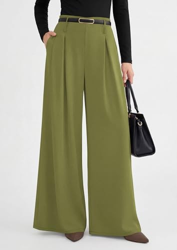 PRETTYGARDEN Womens Wide Leg Dress Pants Flowy Trousers