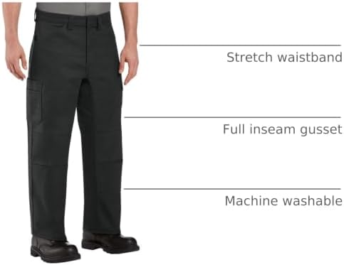 Red Kap Men's Performance Shop Pant - Double Knee Work Pants, Regular Fit, Concealed Zippers for Scratch Protection