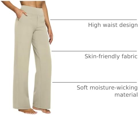 G4Free Yoga Pants for Women Wide Leg Pants with Pockets High Waisted