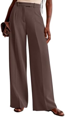 NIMIN Women Wide Leg Work Pants High Waisted Dress Trousers with Pockets