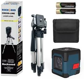 Laser Level, RockSeed Cross Line Laser with Self-Leveling, Vertical and Horizontal Line, Rotatable 360 Degree, Carrying Pouch, Battery Included (Green Laser, 2-Line with 27in Tripod)