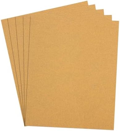5 Pcs 100 Grit Sandpaper 9 x 11 Inch Sand Paper Alumina Gold