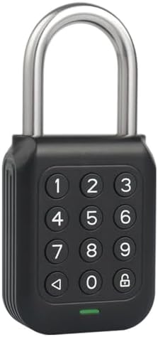 Smart Padlock Alpha1 Heavy-Duty Electronic Padlock Combination Weatherproof Digital Keypad Number Button Locks with Code, Outdoor/Indoor Use with Upgraded Security Features (Black)