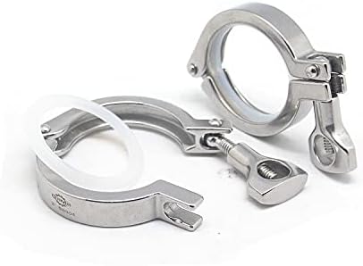 QiiMii 13MHHM Stainless Steel 304 Single Pin Heavy Duty Tri Clamp with Wing Nut for Ferrule TC 2"(2 Pack) (2 Inch)