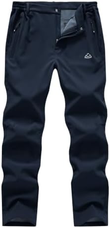 BASUDAM Men's Work Pants Softshell Winter Fleece Lined Insulated Outdoor