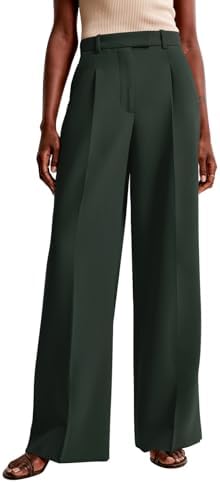 NIMIN Women Wide Leg Work Pants High Waisted Dress Trousers with Pockets