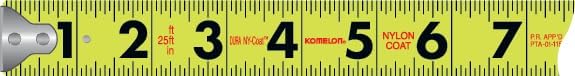 Komelon 435HV High-Visibility Professional Tape Measure, 35-Feet by 1-Inch, Chrome