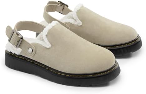 Athlefit Women's Slip On Suede Clogs with Back Strap