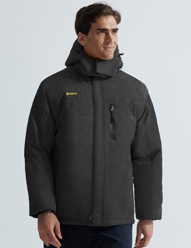 GEMYSE Men's Winter Ski Jacket Waterproof Snow Coat with Detachable Hood