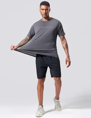 Liberty Imports 5 Pack Men's Active Quick Dry Crew Neck T Shirts