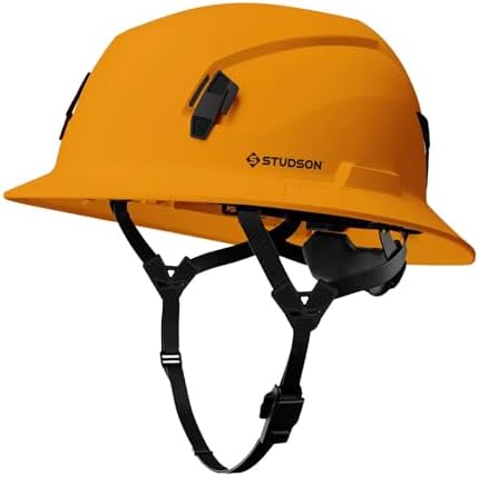 STUDSON SHK-1 Full Brim Safety Helmet Non-Vented: ANSI/ISEA Z89.1 Type II Compliant (R 2019), Lightweight & Breathable, NFC Emergency Contact Chip, One Size, Class E Protection