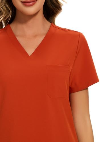 COZYFIT Scrubs for Women Set - Stretch V-Neck & Jogger Pant with 9 Pockets