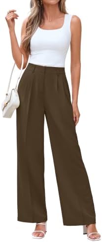 KICZOY Women Casual Wide Leg Dress Pants High Waist Lightweight Flowy Pants