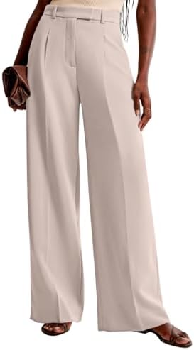 NIMIN Women Wide Leg Work Pants High Waisted Dress Trousers with Pockets