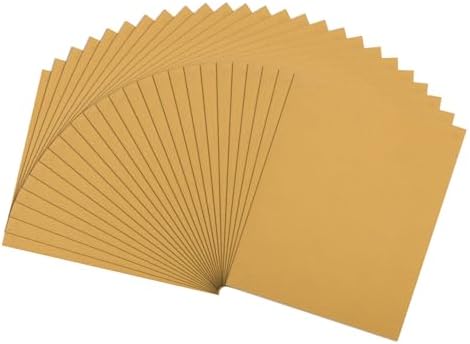 25 Pcs 320 Grit Sandpaper 9 x 11 Inch Sand Paper Alumina Gold
