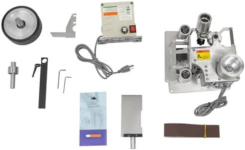 2 x 36 Inch Belt Sander Grinder, 0.75KW 110V Bench Mount Grinder, 0-5000 RPM Adjustable Variable Speed Belt Sander with 60 & 800 Grit Belts for Metal, Wood, Knife Making