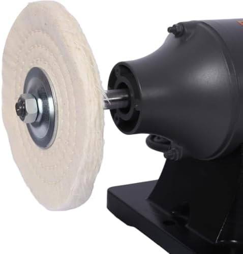 Bench Buffer Polisher – Heavy-Duty 3450 RPM Benchtop Buffing Machine for Jewelry, Metal, Knives, Wood & Jade, 370W Power Grinder with Dual Buffing Wheels & Cast Iron Base (6-Inch)