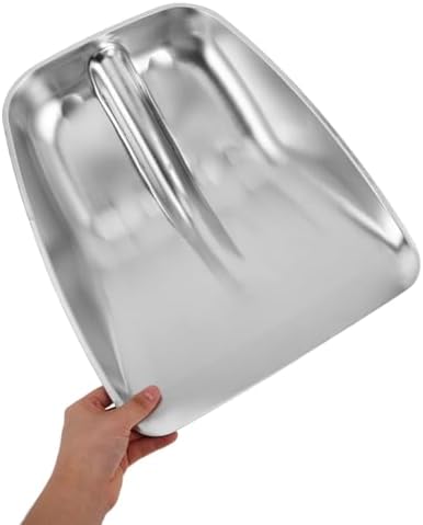 Stainless Steel Snow Shovel Head Replacement Heavy Duty Shovel Scoop for Snow Removal Driveway Grain and Feed Handling Outdoor Gardening Tool 15.74 X 12.59 X 3.93 in
