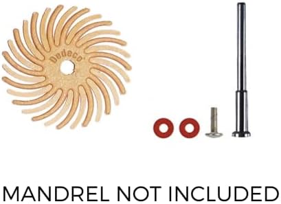 Dedeco Sunburst Radial Bristle Discs 48-Pack - 5/8" Curved - Peach 2500 Grit (Extra-Fine, 6 Micron) - Aluminum Oxide for Polishing & Finishing