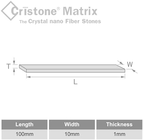MIRACLE Cristone Ceramic Fiber Stones 6 Pcs Set 100L x 10W x 1T mm for Grinding Polishing Deburring Lapping Metal Wood Molds Plastic Pneumatic Electric Rotary #150#200#400#600#800#1000