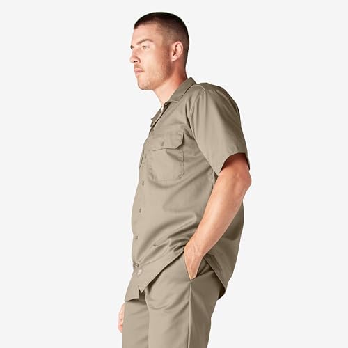 Dickies Men’s Short Sleeve Work Shirt – Durable Twill Button Down Shirts for Men, Lightweight Uniform for Daily Wear