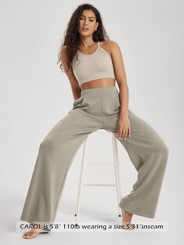 ODODOS Modal Soft Wide Leg Pants for Women High Waist Casual Relaxed Pants with Pockets-27/29"/ 31" Inseam