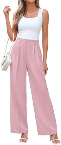 KICZOY Women Casual Wide Leg Dress Pants High Waist Lightweight Flowy Pants