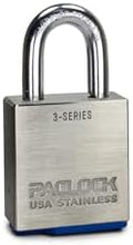 PACLOCK's 3-Series Padlock, UCS, 3/8" Diameter Hard. Stainless Steel Shackle, 1-3/16" Tall, High Performance 6-Pin Cylinder, Keyed Differently w/ 2 Keys, 304 Stainless Steel