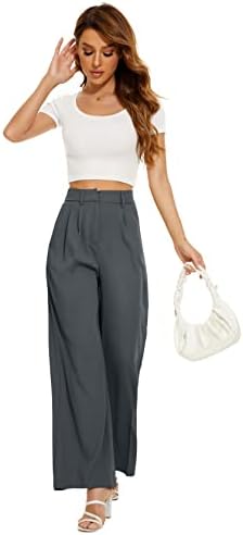 FUNYYZO Wide Leg Dress Pants for Women Work Slacks Business Casual Outfits