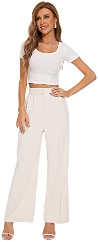 FUNYYZO Wide Leg Dress Pants for Women Work Slacks Business Casual Outfits