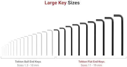 TEKTON Flat End Hex L-Key Set, 9-Piece | KLX90201 | 11 - 19 mm