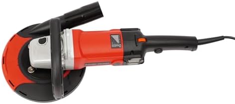 7 Inch Concrete Grinder Wet Polisher with 6 Variable Speeds, Concrete Surface Planer with Dust Extraction Angle Grinder Kit with Auxiliary Handles, Protective Guard, Diamond Grinding Wheel (Red)